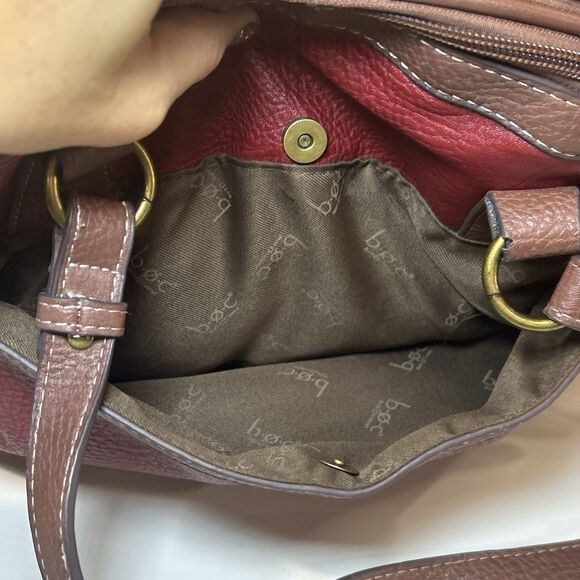 B.O.C. Born Concept Shoulder Bag Purse Red Brown Double Strap USB Charger - Picture 6 of 11